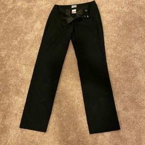 Black straight leg dress pants